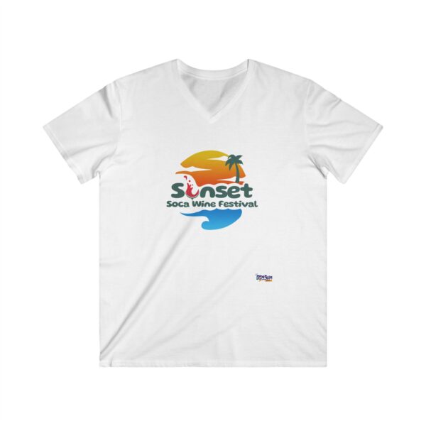 Vibrant V Neck Sunset Wine Festival Tee